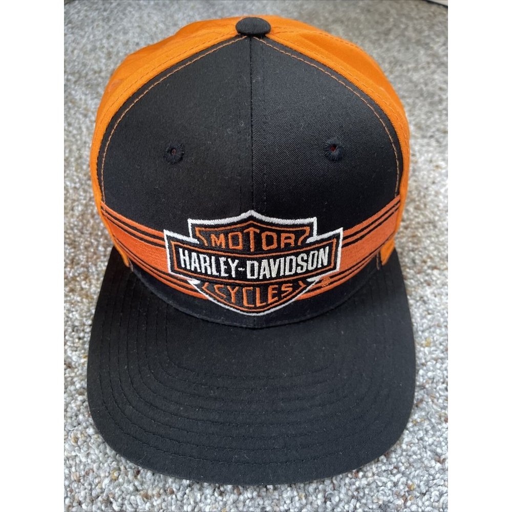 Vintage 80s 90s Harley Davidson Motorcycles Annco Trucker Snapback Hat Cap